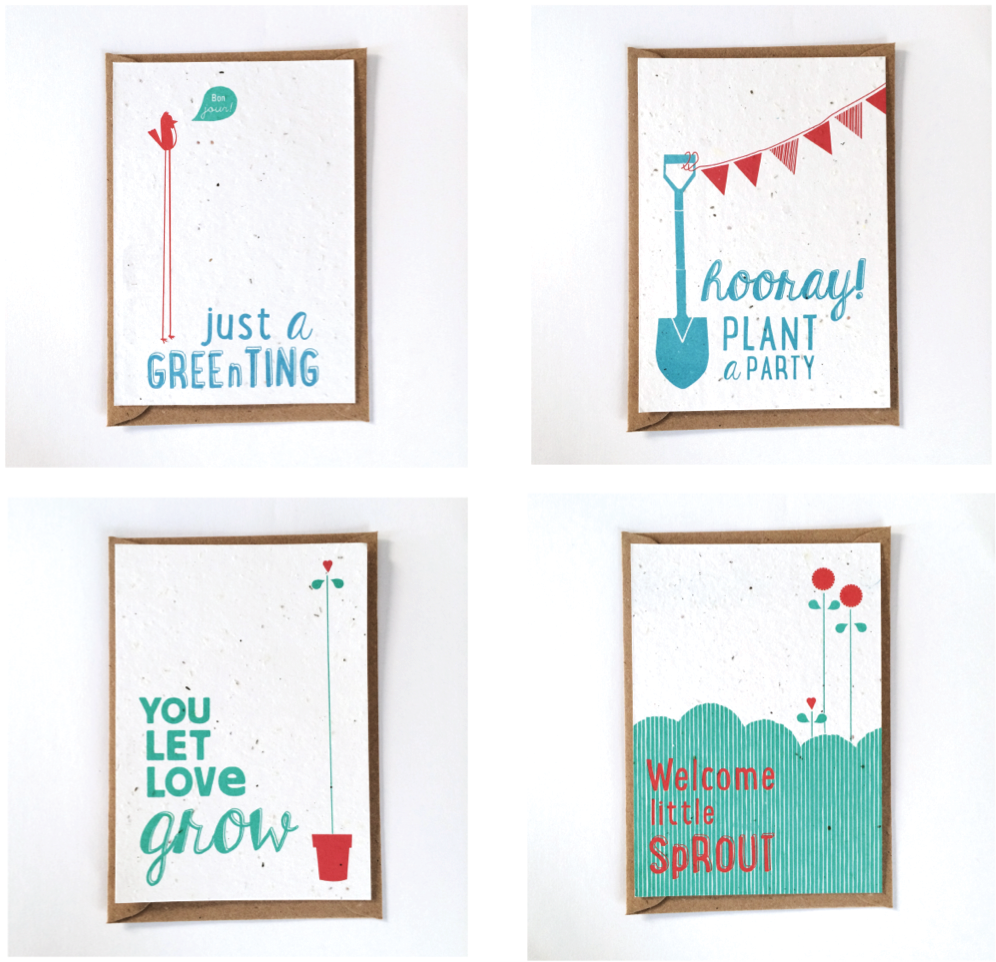 Geef een groeikaart en veldbloemen cadeau 3 Set Groeikaarten